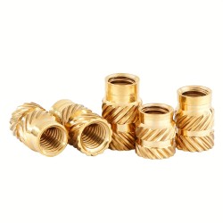 300pcs Brass Threaded Inserts for 3D Printer Parts – Heat Set Screw Inserts, Knurled Thread Embedment Nuts, Multisize Assortment Kit for Plastic Cylinder Shapes, Uncharged - Without Battery