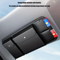 Multi-Functional Car Visor Storage & Glasses Holder