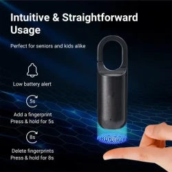 Portable Smart USB Rechargeable Fingerprint Padlock