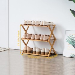 Foldable Wooden Shoe Rack Organizer