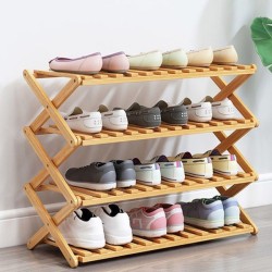 Foldable Wooden Shoe Rack Organizer