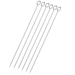 30cm Stainless Steel BBQ Skewers - 6-Piece Set