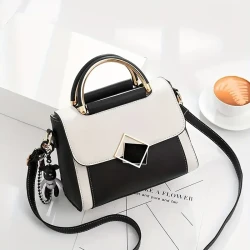 Trendy Colorblock Square Shoulder Bag