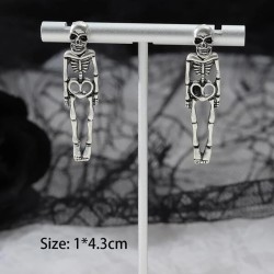 Halloween Earrings Skull Skeleton Detachable Stud Earrings