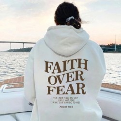 Faith Over Fear Christian Hoodie Trendy Aesthetic Clothes