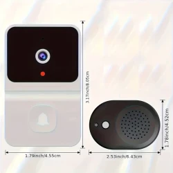 Smart WiFi Doorbell with Built-in Battery - Wireless Video Intercom, HD Night Vision, 2-Way Audio