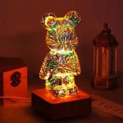 3D Firework Bear Lamp Colorful Bear Decor Light Best Gift For Love