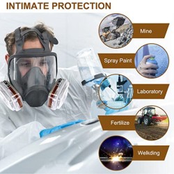 6800 Full Face Respirator Mask - 15-in-1 Chemical, Paint, and Vapor Protection Set