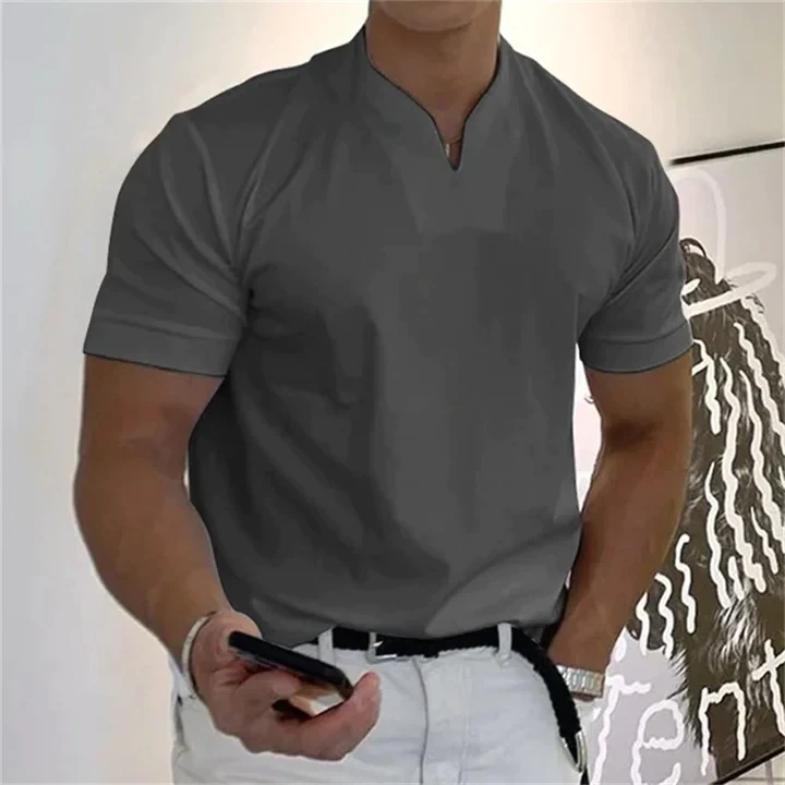 Men Gentlemans Business Short Sleeve Fitness