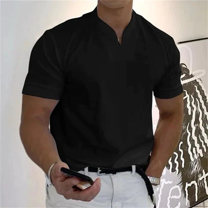 Men Gentlemans Business Short Sleeve Fitness