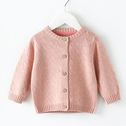 Baby Girl's Knitted Sweater and Cardigan Top