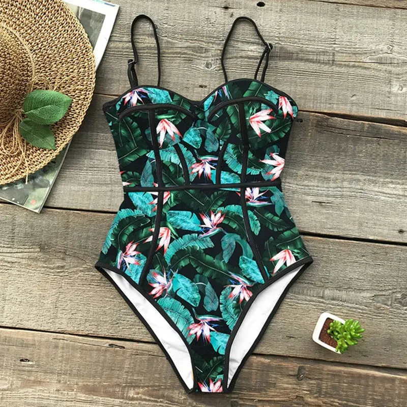 High waist one-piece swimsuit