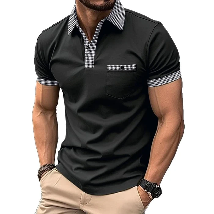 Men's Button Down ColorBlock Sports Polo shirt