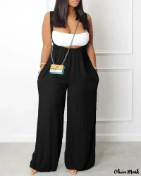 Pocket Wide Leg Strappy Jumpsuit