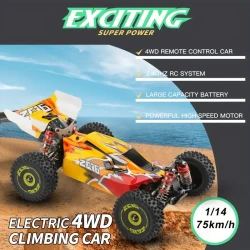 WLtoys XKS 144010 Remote Control Car - High-Speed 75km/h 1/14 2.4GHz Off-Road Racing Car 4WD RTR with Metal Chassis