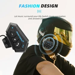 Wireless Motorcycle Helmet Headset – Hands-Free Call & Music Player