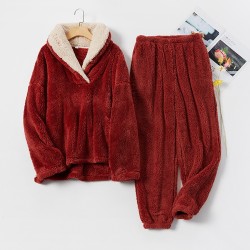 CosyMatch: Flannel Couples Pajama Set - Thickened for Home Comfort