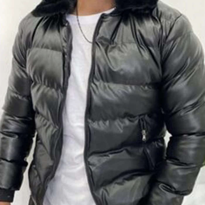 Men's Vintage Fur Collar Zipper Padded Jacket