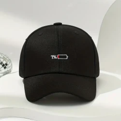 Funky Cotton Embroidered One Percent Pattern Baseball Cap for Men