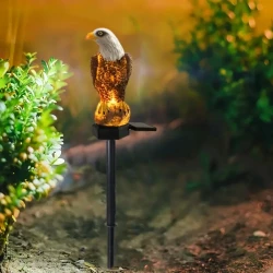 Solar-Powered Resin Eagle Garden Light - Outdoor Decorative LED Stake Lamp