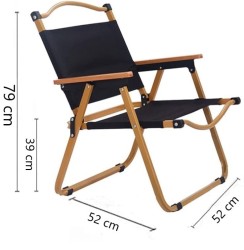 Outdoor & Indoor Foldable Camping Chair - Black & Brown