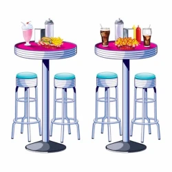 Cutout Props Soda Shop Tables & Stools - Pack of 2