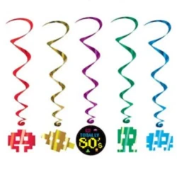 Hanging Decoration Totally 80's - Pack of 5