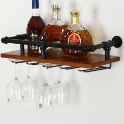 Industrial Bar Hanging Wall Mounted Wine Rack