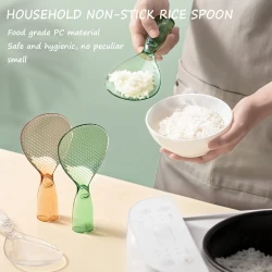 Rice Paddle Non-sticky No Scratch Table Rice Spoon Rice Cooker Scoop Kitchen Tool,Green&Pink