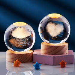 3D Crystal Solar System Globe Night Light