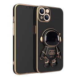 Galactic Guard: 3D Astronaut Electroplated Phone Case with Stand