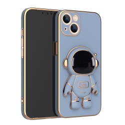 Galactic Guard: 3D Astronaut Electroplated Phone Case with Stand