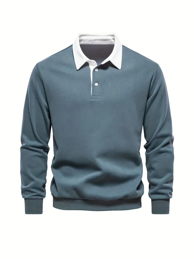 Men's Retro Color Block Cotton Blend Pullover