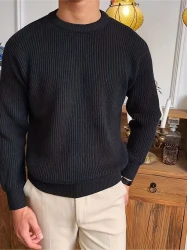 Men's Classic Solid Color Knit Pullover