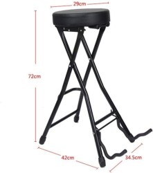 Folding Guitar Stool with Integrated Stand – Portable Musician's Seat