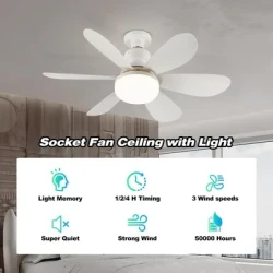 40W Socket Ceiling Fan Light