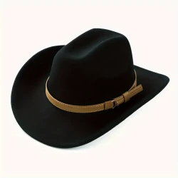 Hat With Belt Buckle Decoration