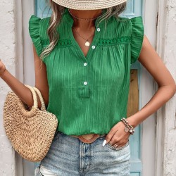 New Women's Summer Flounced Sleeve Shirt