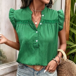 New Women's Summer Flounced Sleeve Shirt