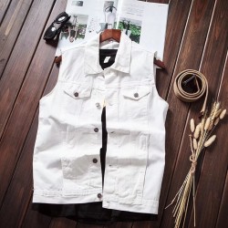 Sleeveless Casual Denim Vest