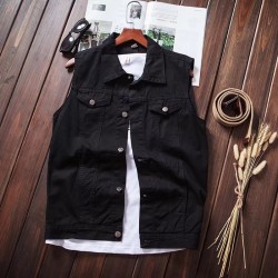 Sleeveless Casual Denim Vest