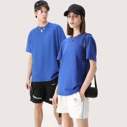 Loose Shoulder Pure Color Cotton T-shirt