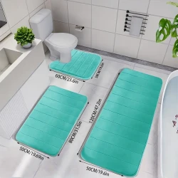 3pcs Luxurious Memory Foam Bath Mats