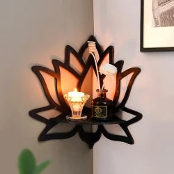 Floating Wooden Lotus Shape Display Shelf