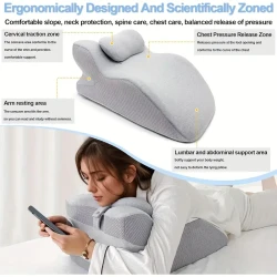 Ergonomic Memory Foam Wedge Pillow with Headrest