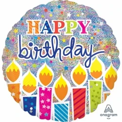 Shape Happy Birthday Candles Holographic