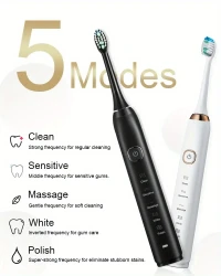 Sonic Electric Toothbrush - Wireless Charging & 5 Brushing Modes