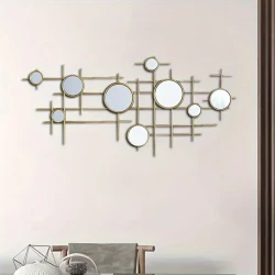 Modern Light Luxury Iron Art Hanging Mirror - Wall Decoration