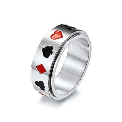 Spade Red Peach Plum Square Ring