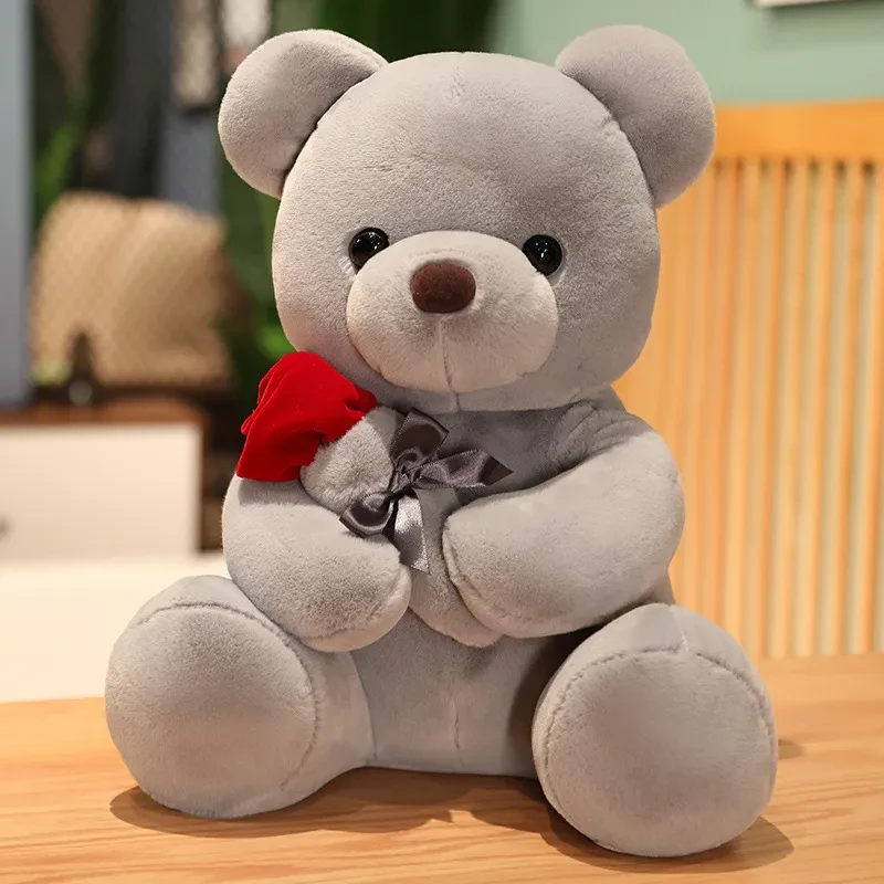 Lovely Hug Roses Teddy Bear Plush Pillow